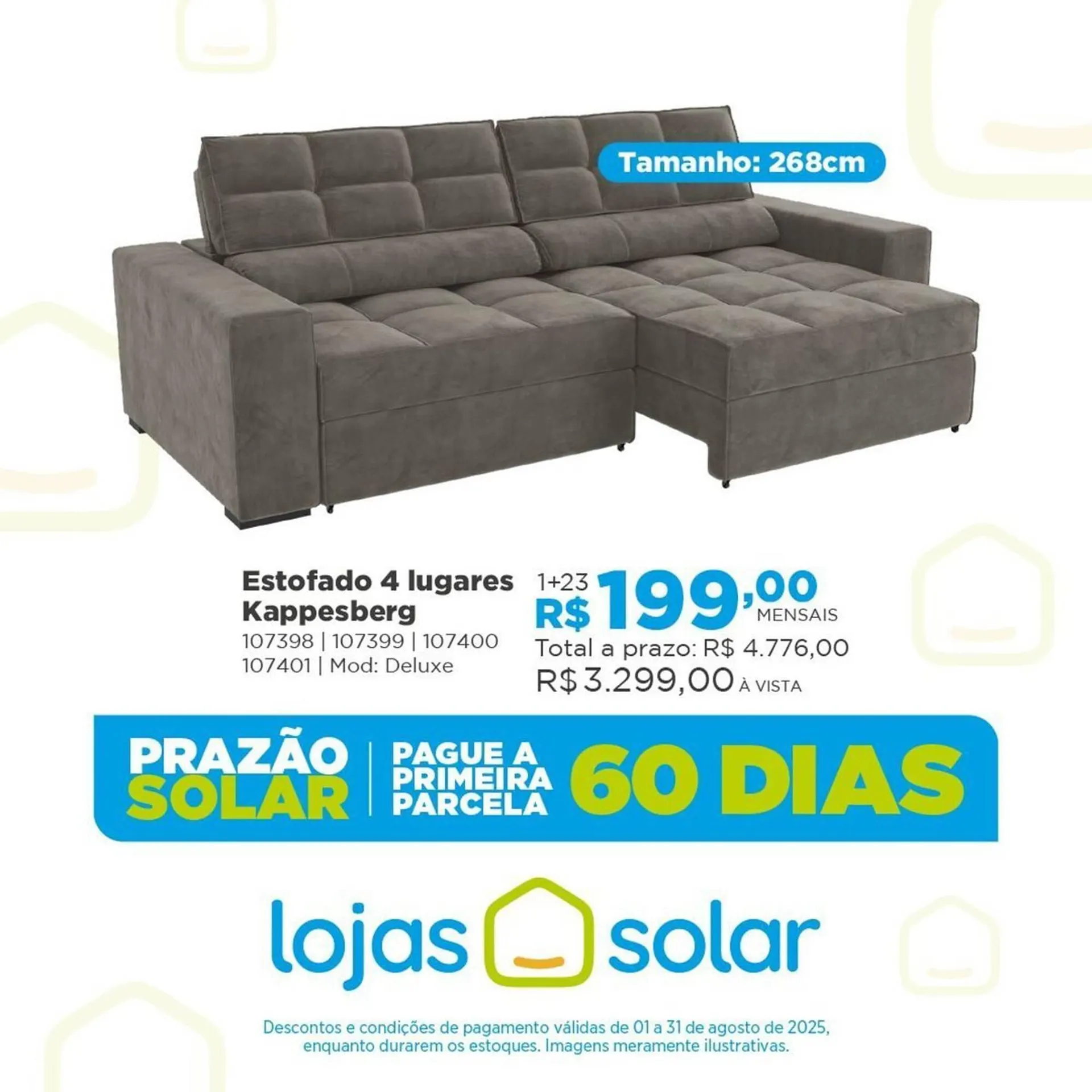 Encarte de Catálogo Lojas Solar 1 de agosto até 31 de agosto 2025 - Pagina 1