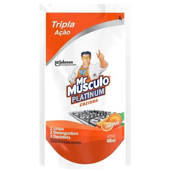 Limpador Mr Músculo Desengordurante para Cozinha Refil 400ml Laranja 1 UN