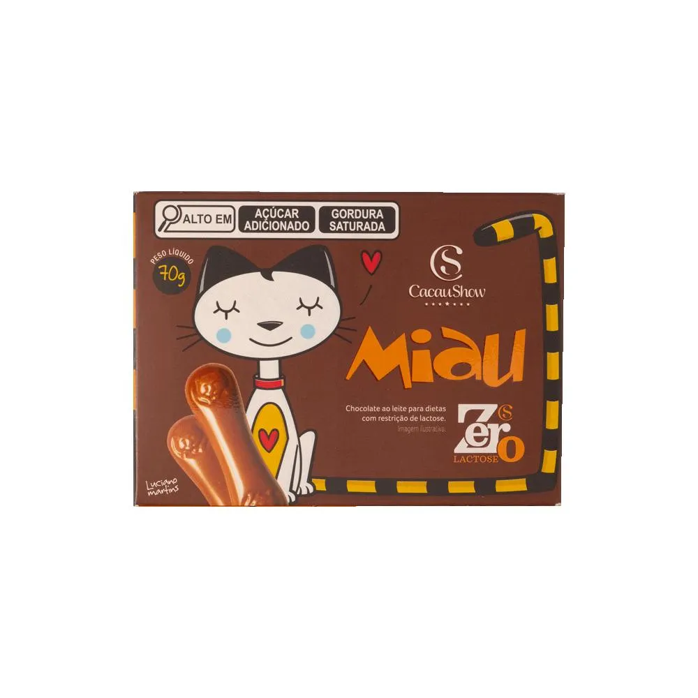 Tablete Miau ao Leite Zero Lactose 70g