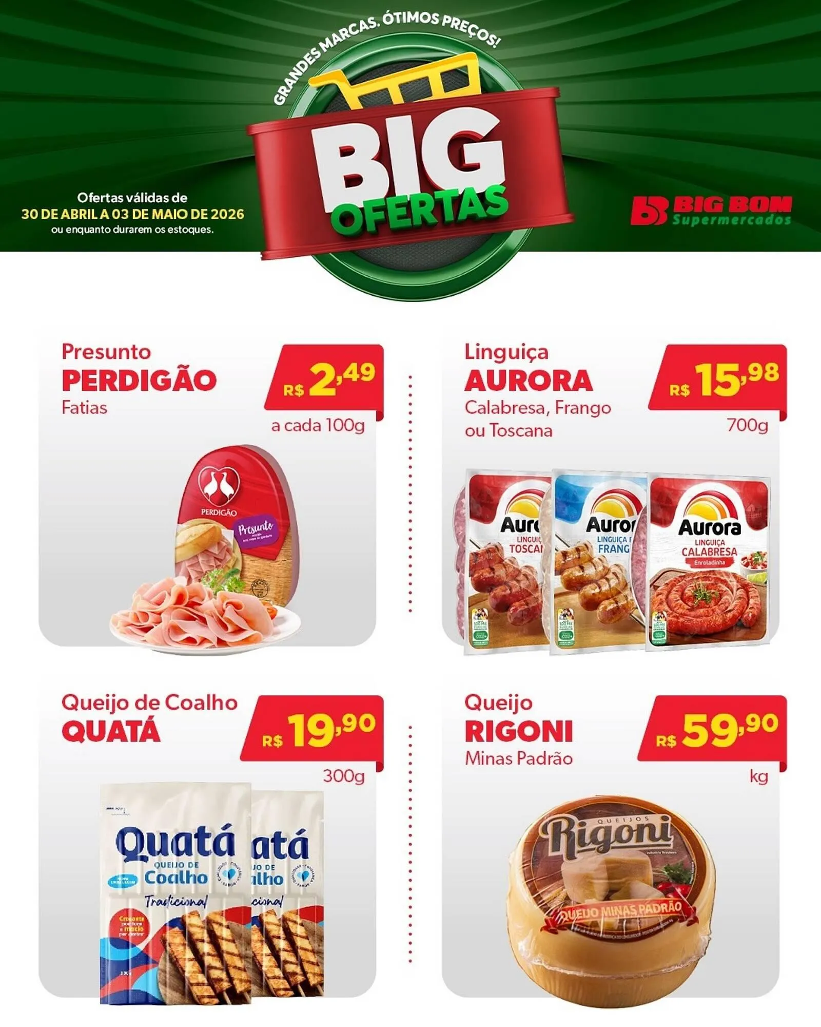 Encarte de Catálogo Big Bom Supermercados 30 de abril até 3 de maio 2026 - Pagina 1