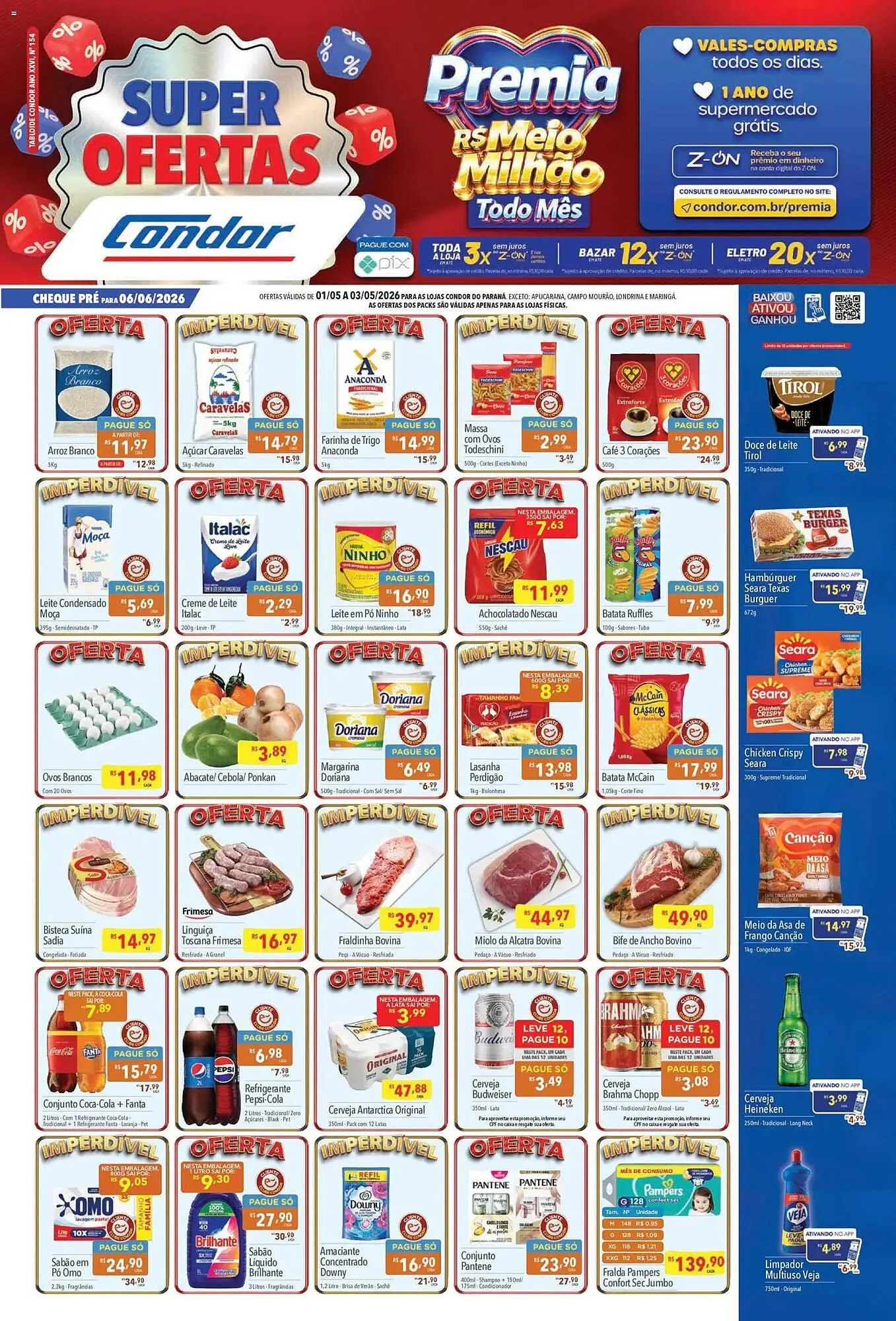 Encarte de Catálogo Supermercados Condor 1 de maio até 3 de maio 2026 - Pagina 1