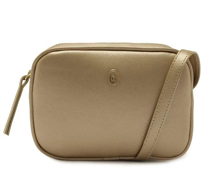 Bolsa Tiracolo Dourada Pequena Cápsula Dourada