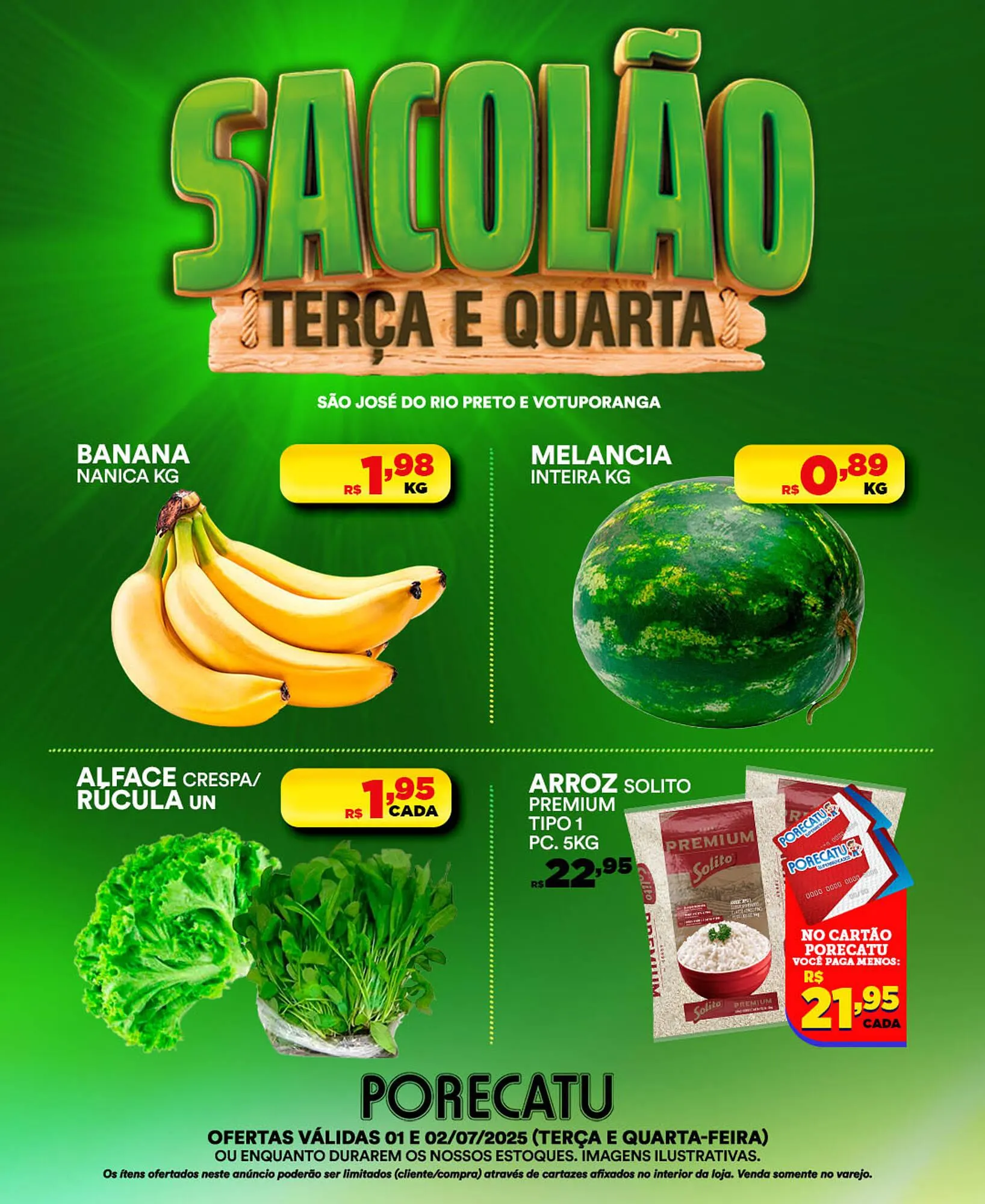 Encarte de Catálogo Supermercado Porecatu 1 de julho até 2 de julho 2025 - Pagina 1