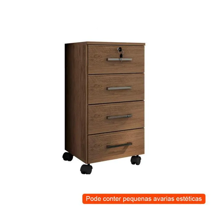 [OUTLET] Gaveteiro Gávea Flex Color 4 GV Avelã com Amarelo