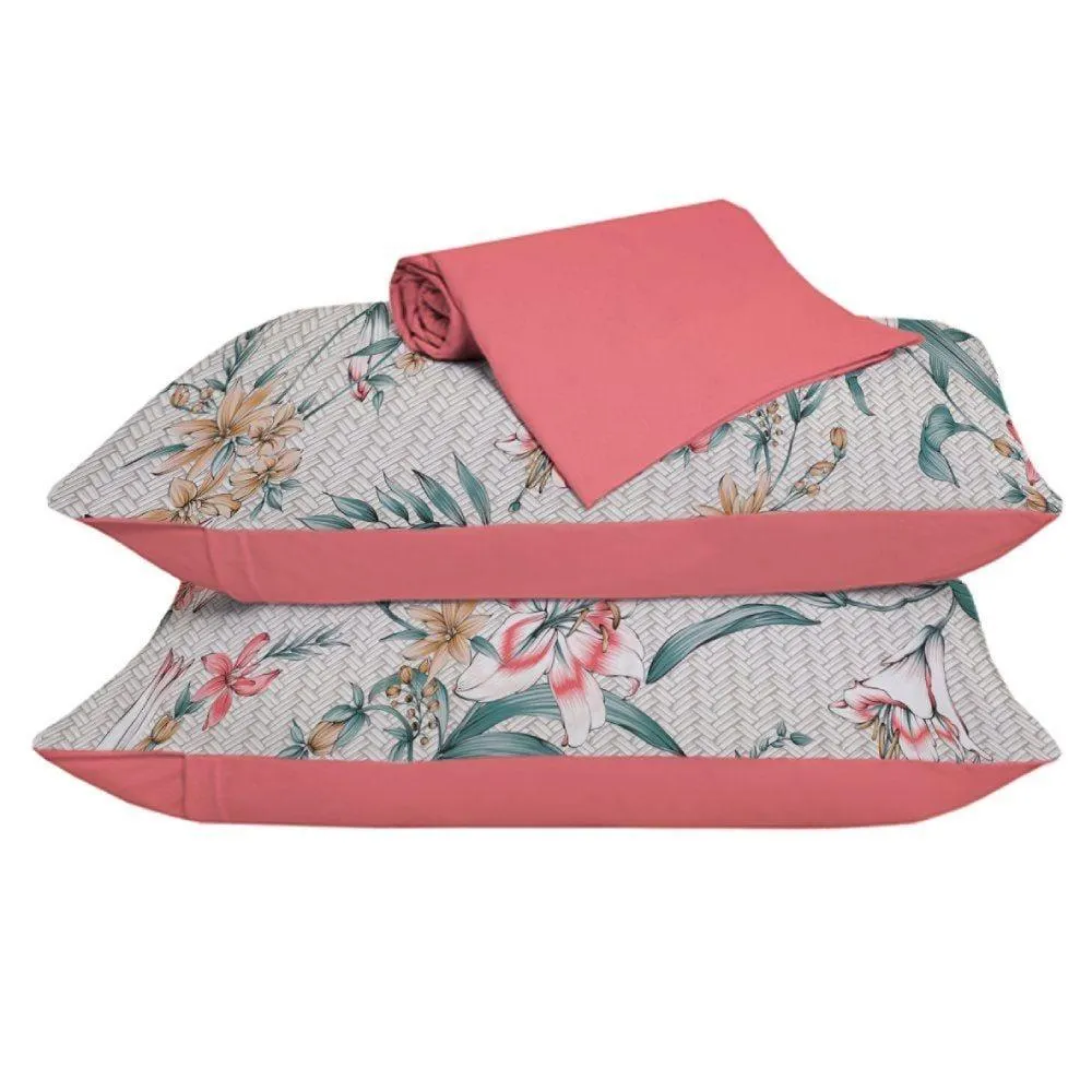 Jogo De Cama Casal Malha 100% Algodão Solecasa 3 Pçs - Daisy Goiaba