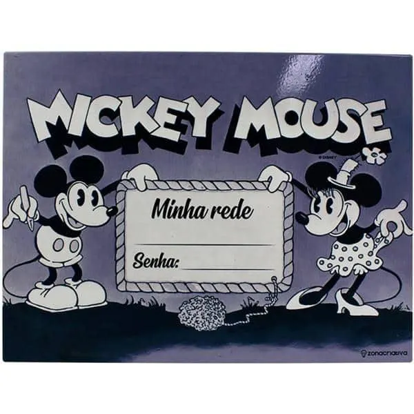 Painel Metálico 26x19 Disney Mickey e Minnie Disney, 81863, Zona Criativa - PT 1 UN