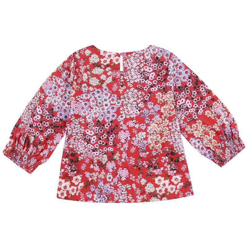 Blusa Toddler Menina Bouquet Vermelha