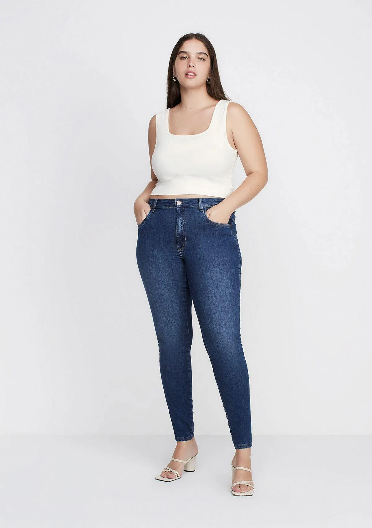 Calça Jeans Super Skinny Cintura Média - Azul