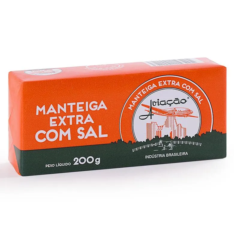 Manteiga Aviação com Sal Tablete 200g