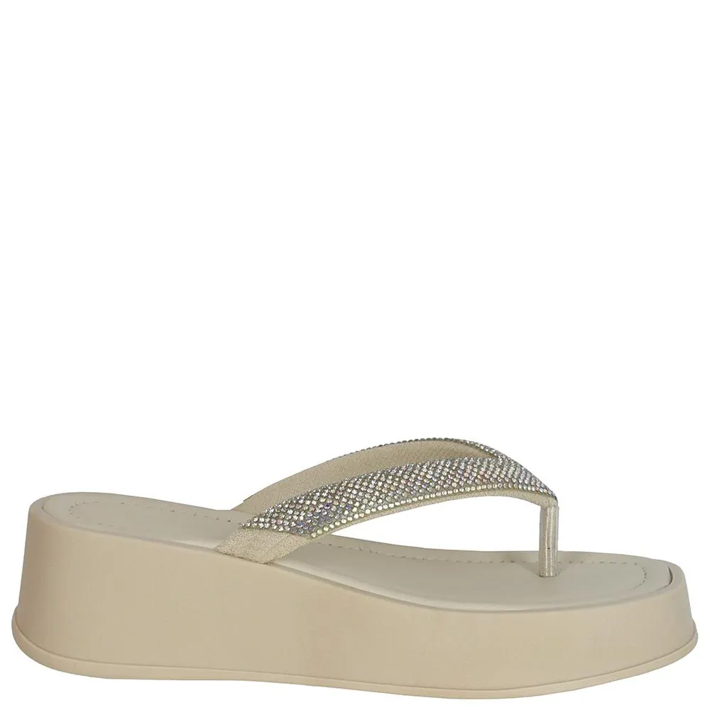 TAMANCO FLATFORM TIRA DEDO STRASS DI SANTINNI