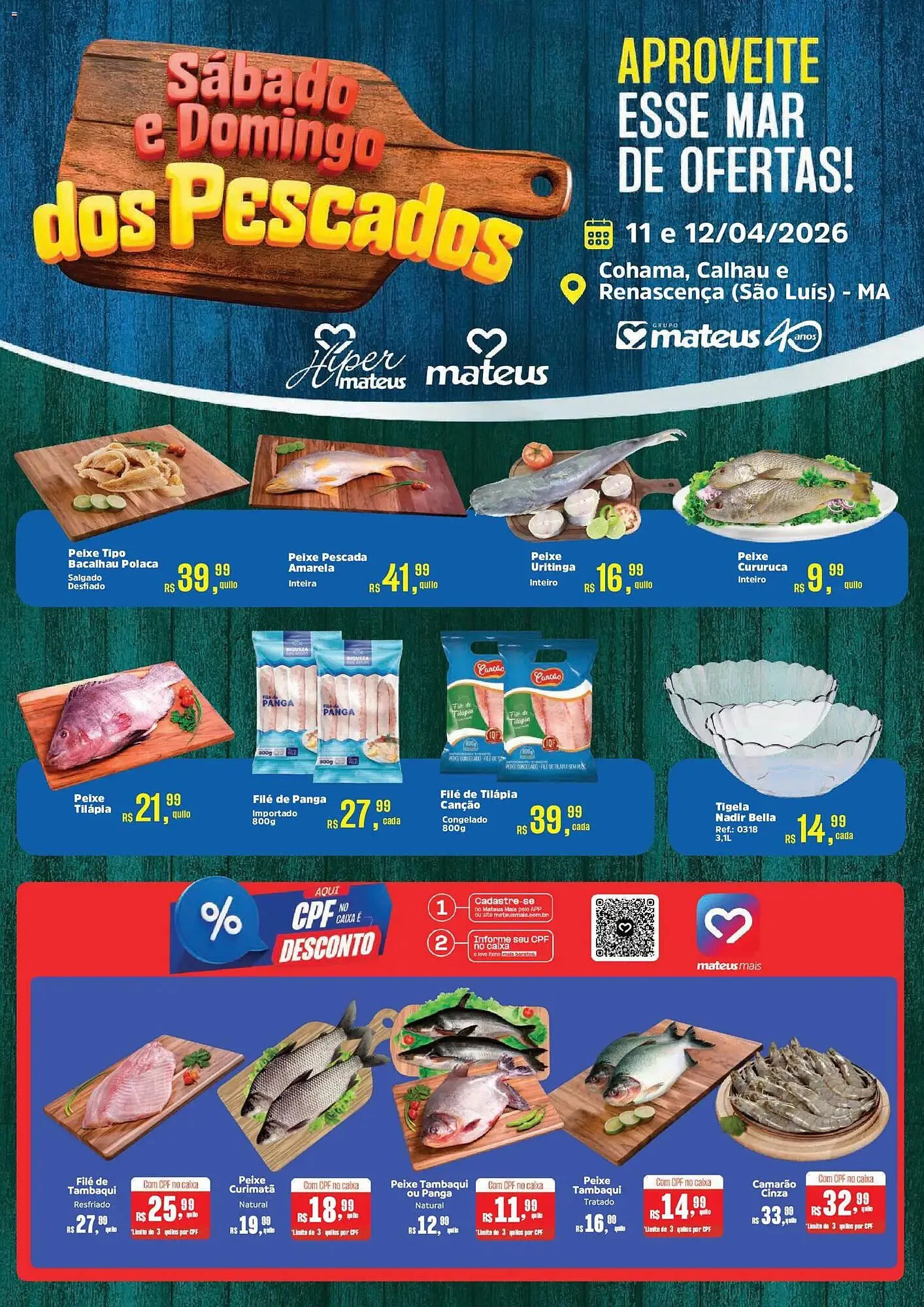 Encarte de Catálogo Supermercados Mateus 11 de abril até 12 de abril 2026 - Pagina 1