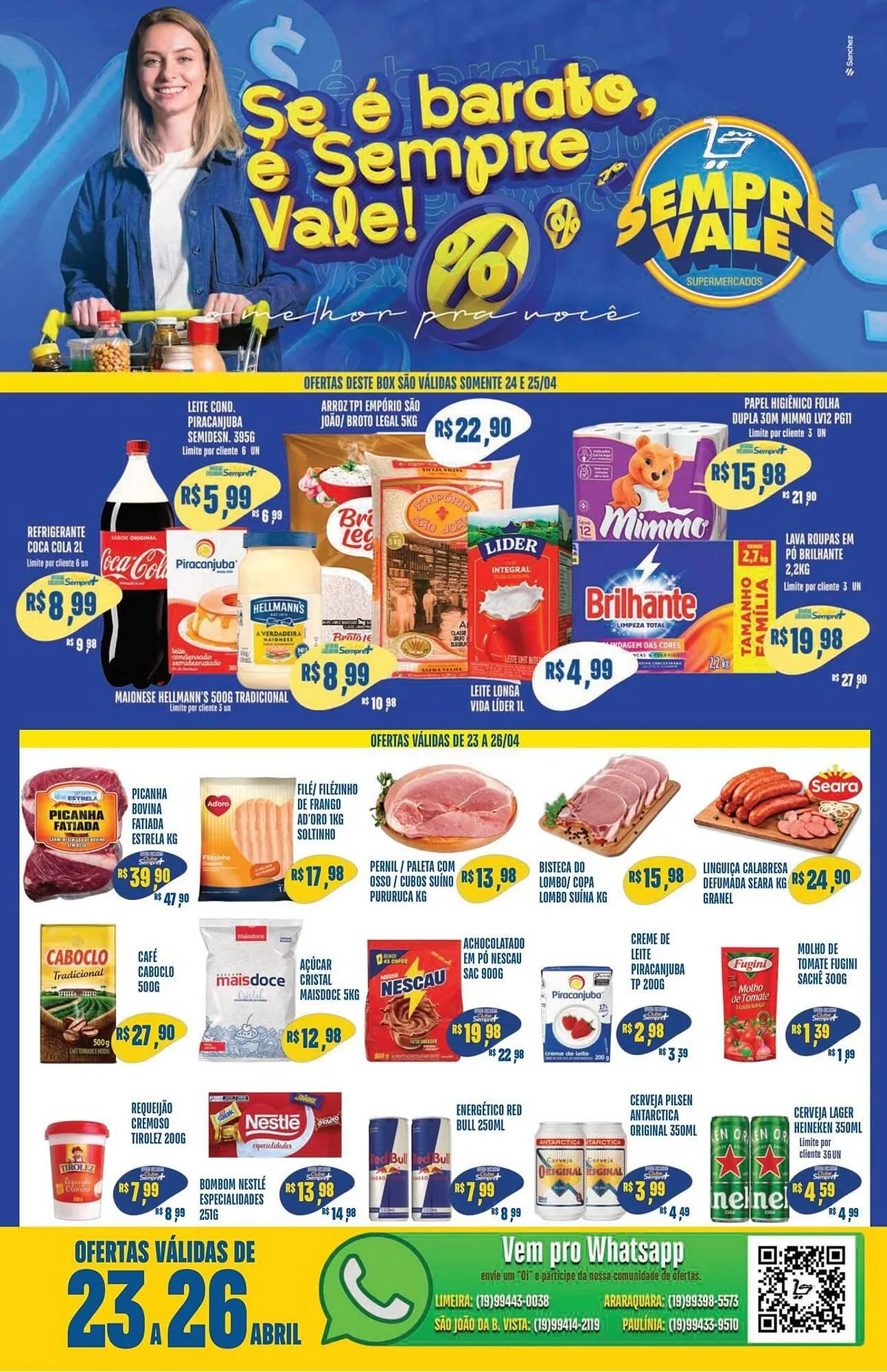Encarte de Catálogo Sempre Vale Supermercados 23 de abril até 26 de abril 2026 - Pagina 1