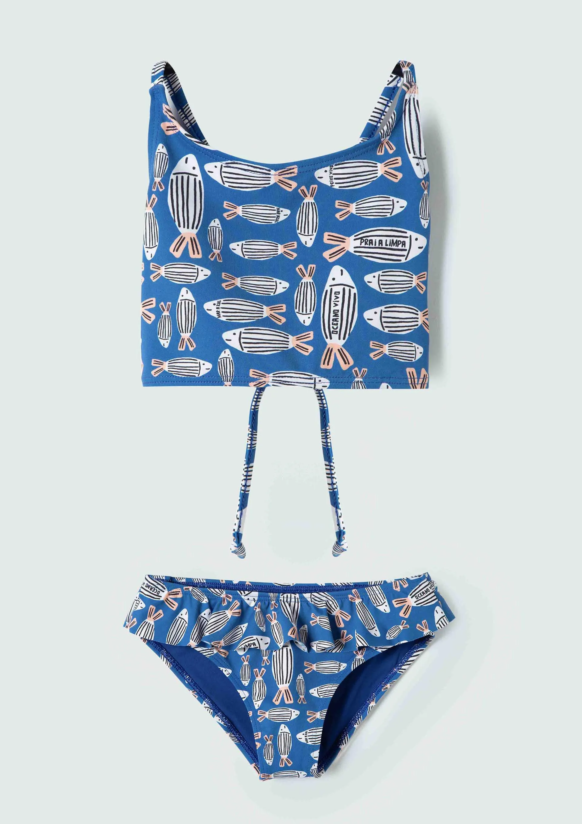 Biquíni Infantil Estampado Fábula - Azul