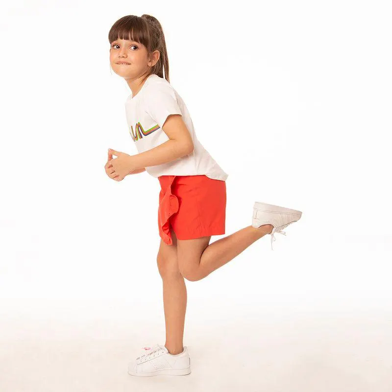 Short Saia Infantil Menina Sky Vermelho