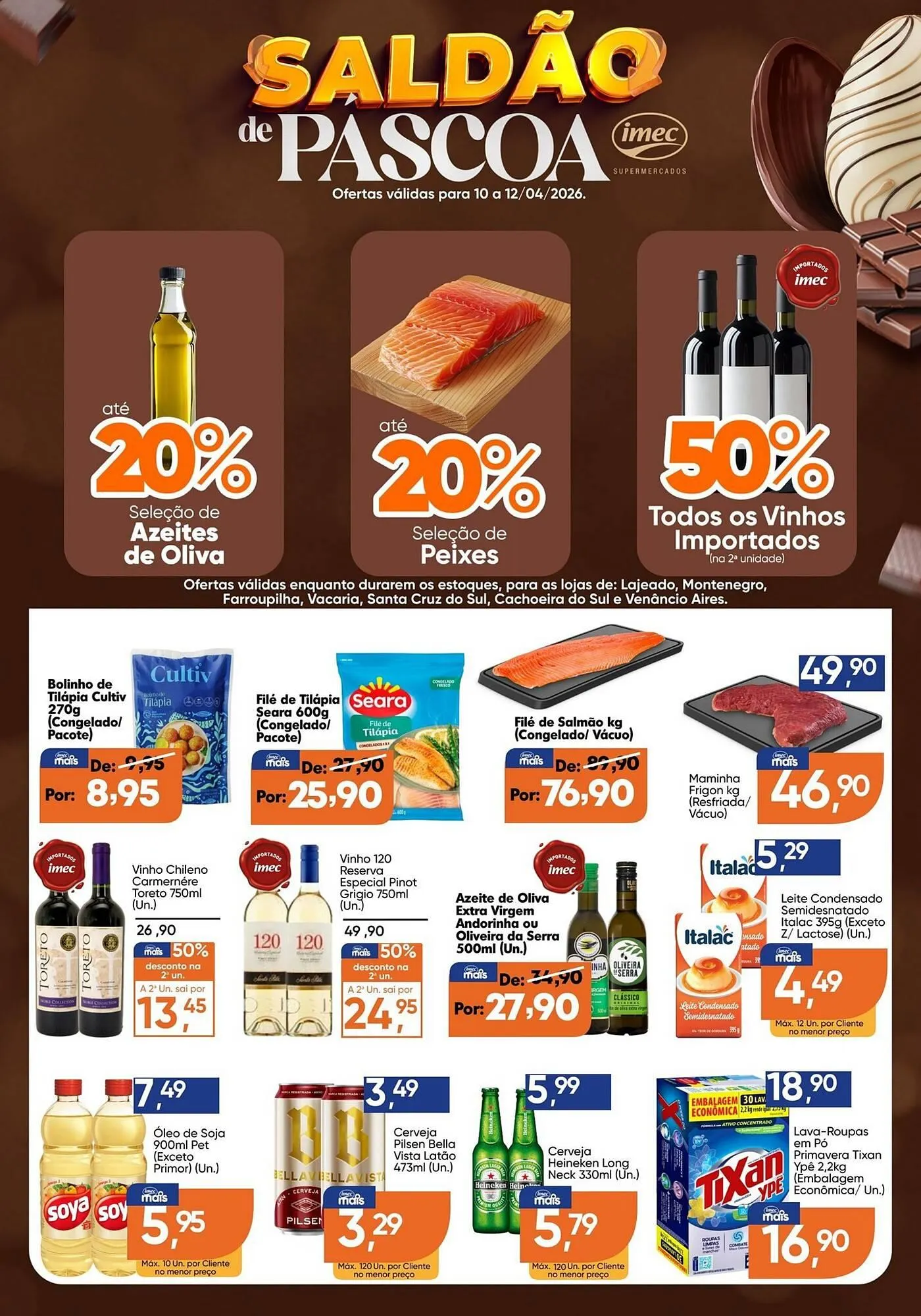 Encarte de Catálogo Imec Supermercados 10 de abril até 12 de abril 2026 - Pagina 1