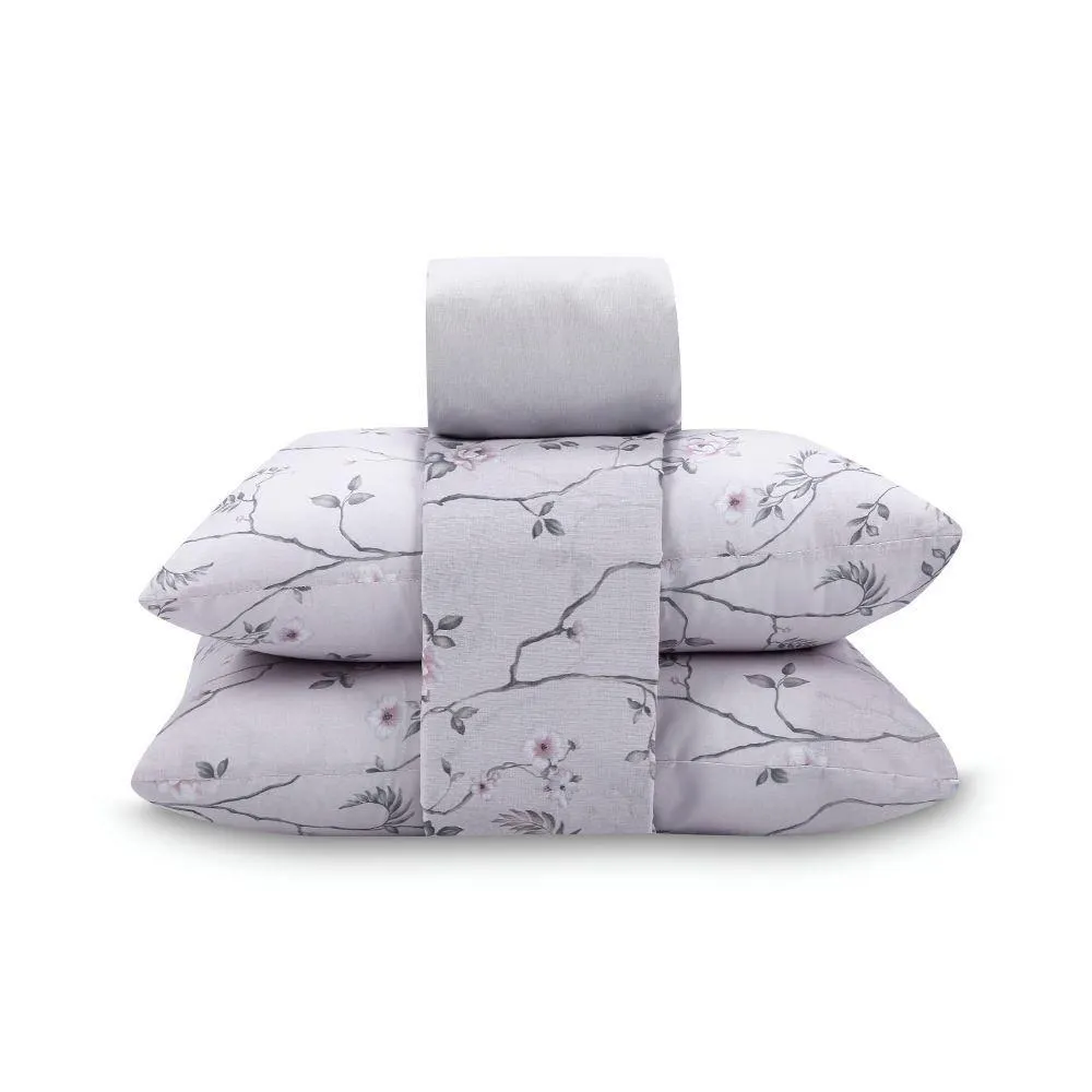 Jogo De Cama Casal 100% Algodão Royale Havan Casa 4 Peças - Soraia Flowers Bege