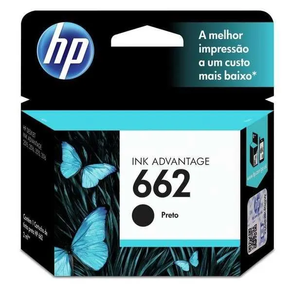 Cartucho HP 662 2ml Preto Original CZ103AB 1 UN