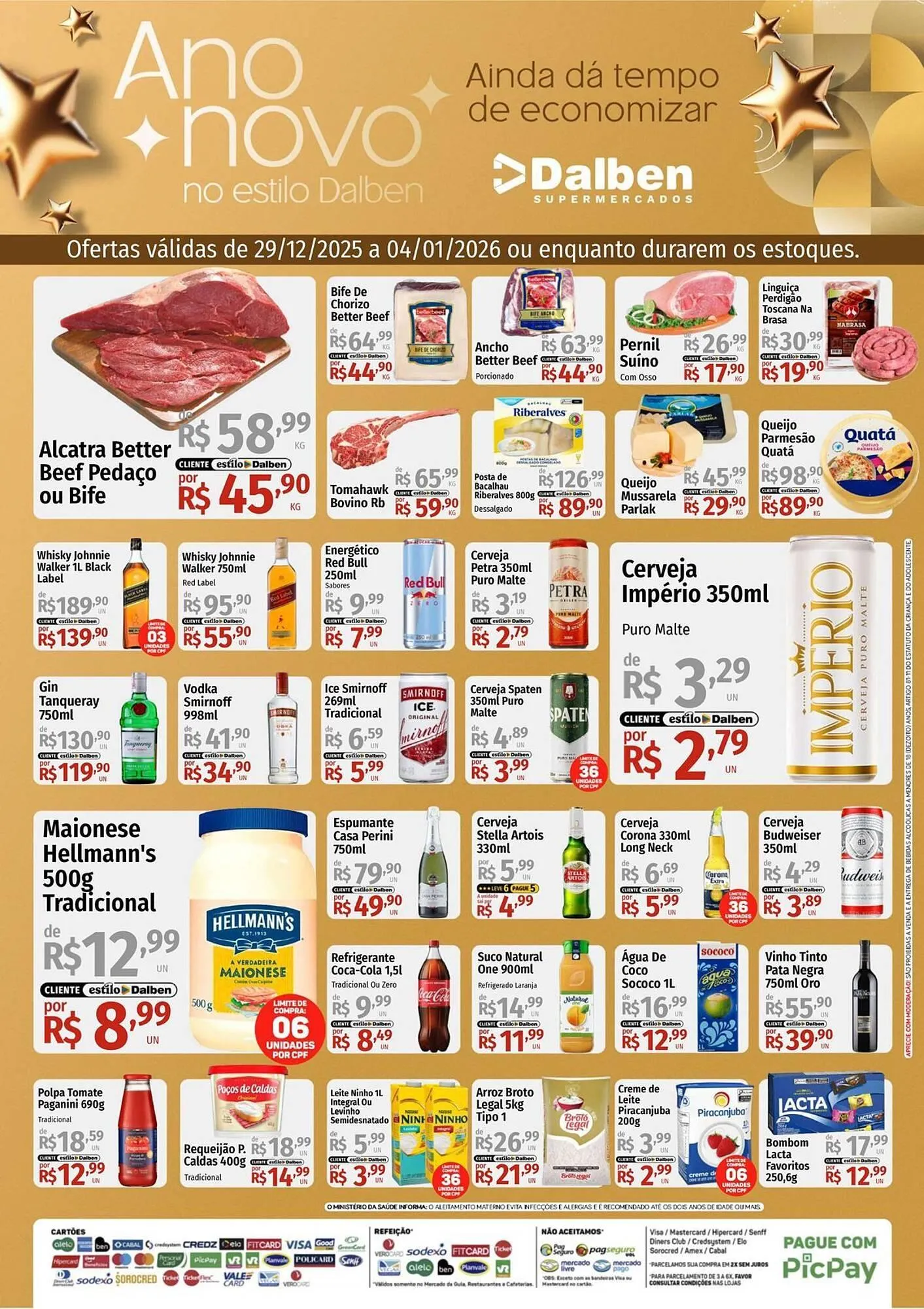 Encarte de Catálogo Supermercado Dalben 29 de dezembro até 4 de janeiro 2026 - Pagina 1