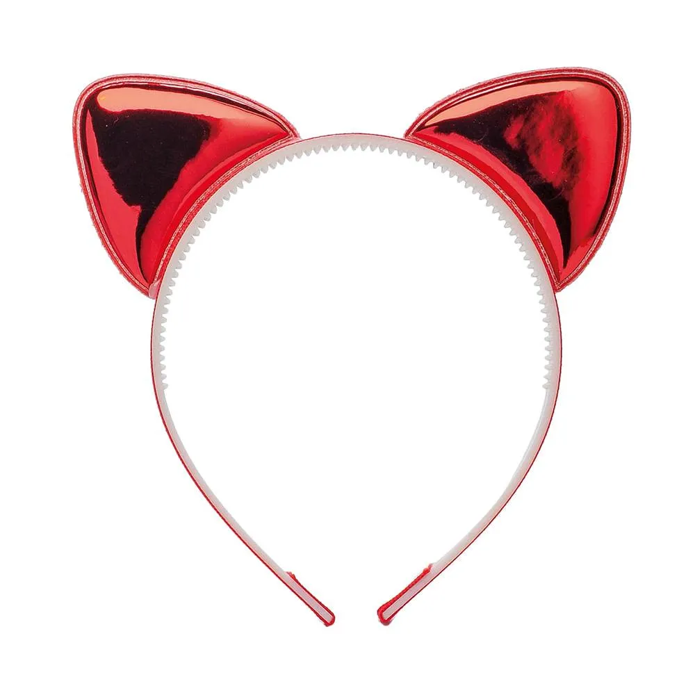 Tiara Gatinha Vinil Vermelho - Cromus