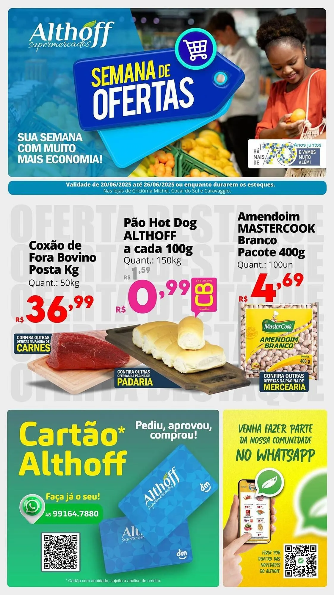 Encarte de Catálogo Althoff Supermercados 20 de junho até 26 de junho 2025 - Pagina 1