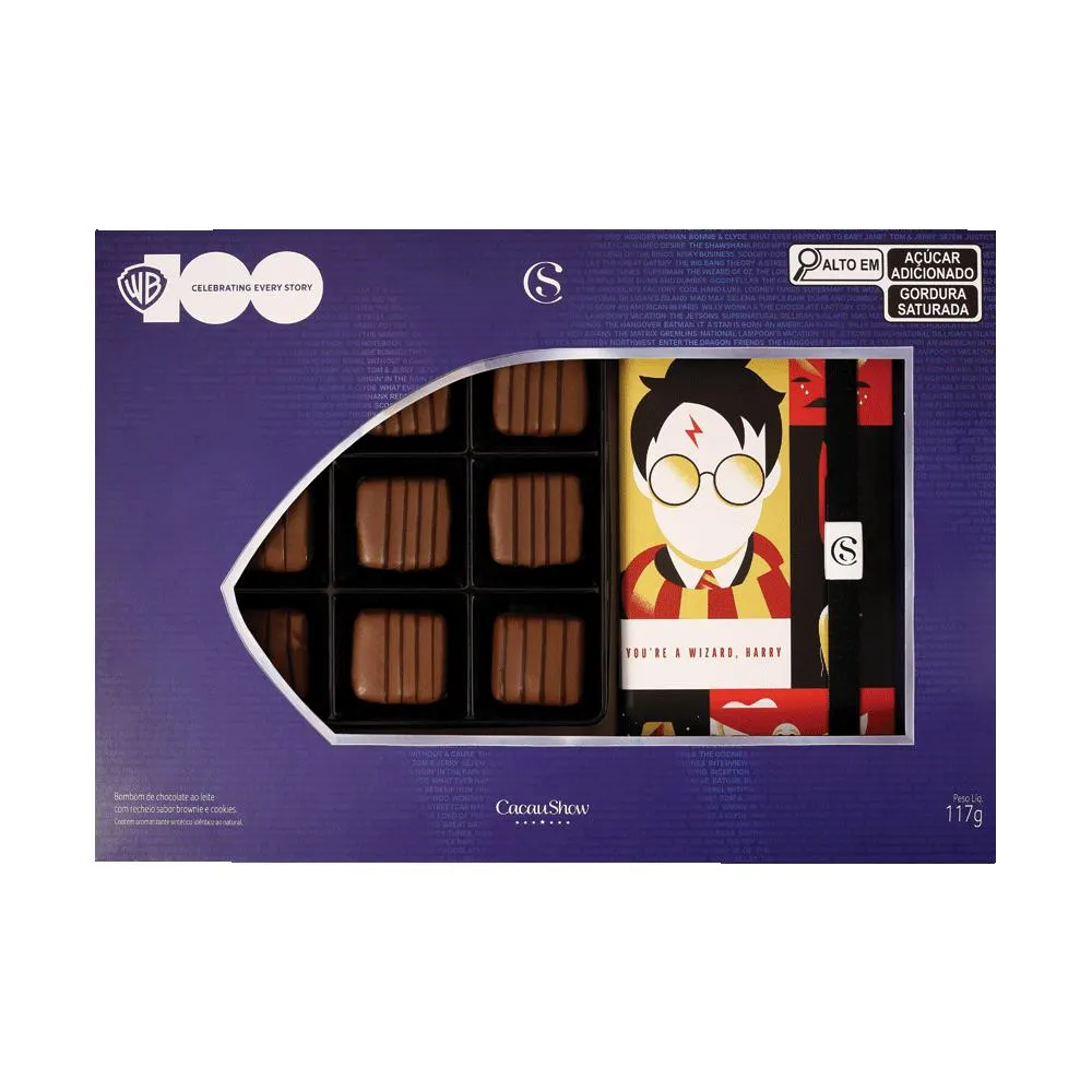 CAIXA BOMBONS BROWNIE WARNER BROS 100 ANOS HARRY 117G