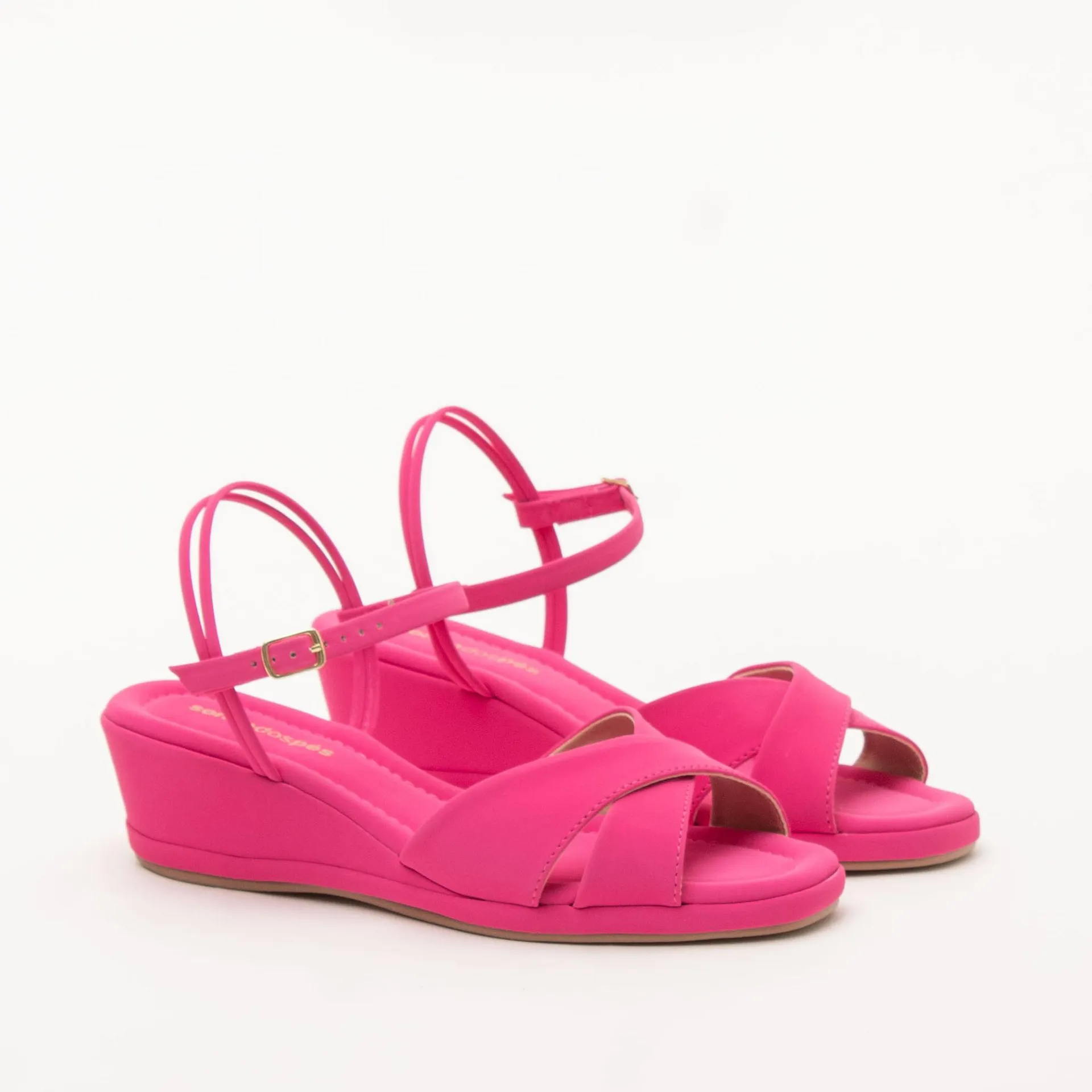 Anabela Básica Nobuck - ROSA CHOQUE