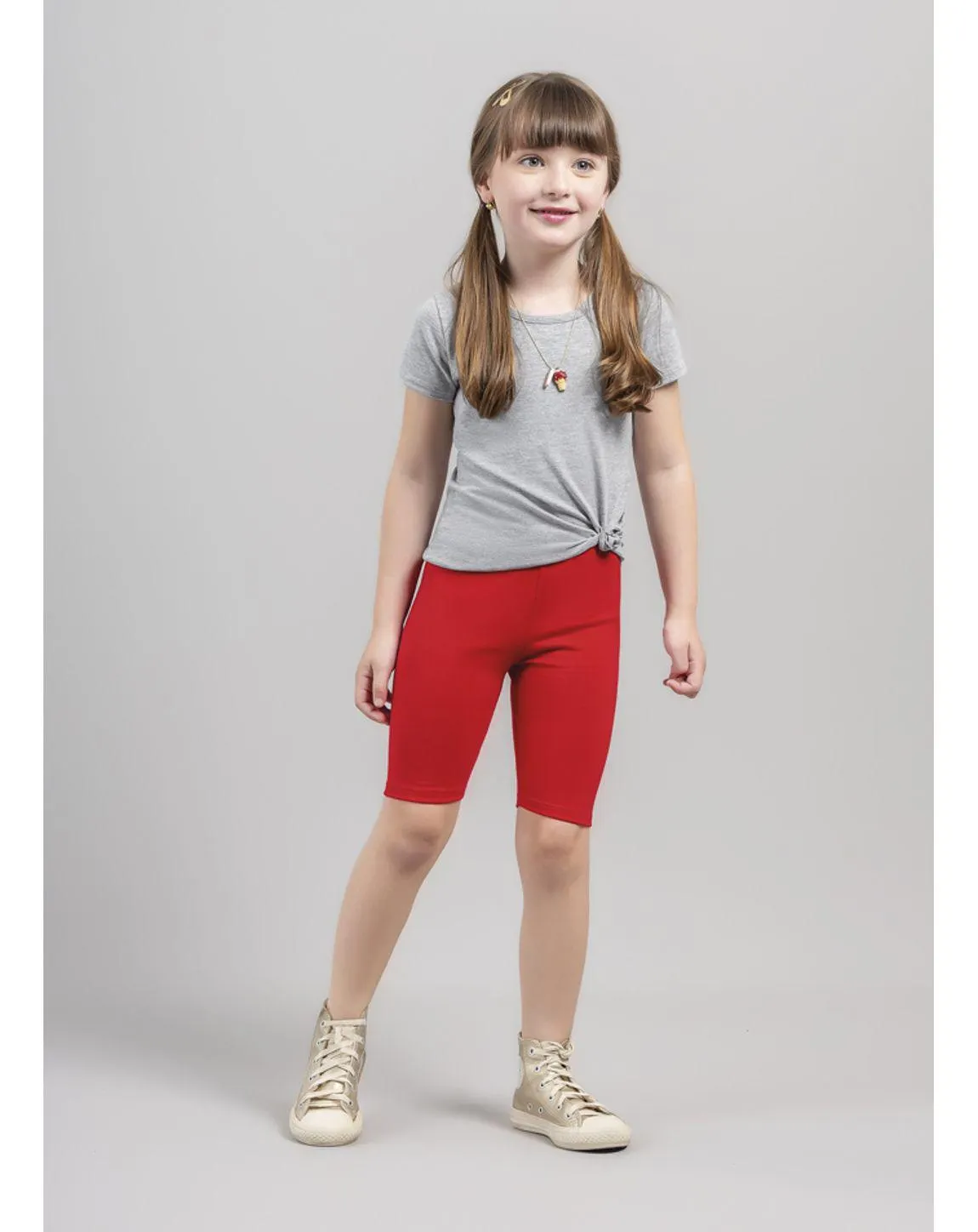 Bermuda ciclista básica infantil menina em cotton Brandili