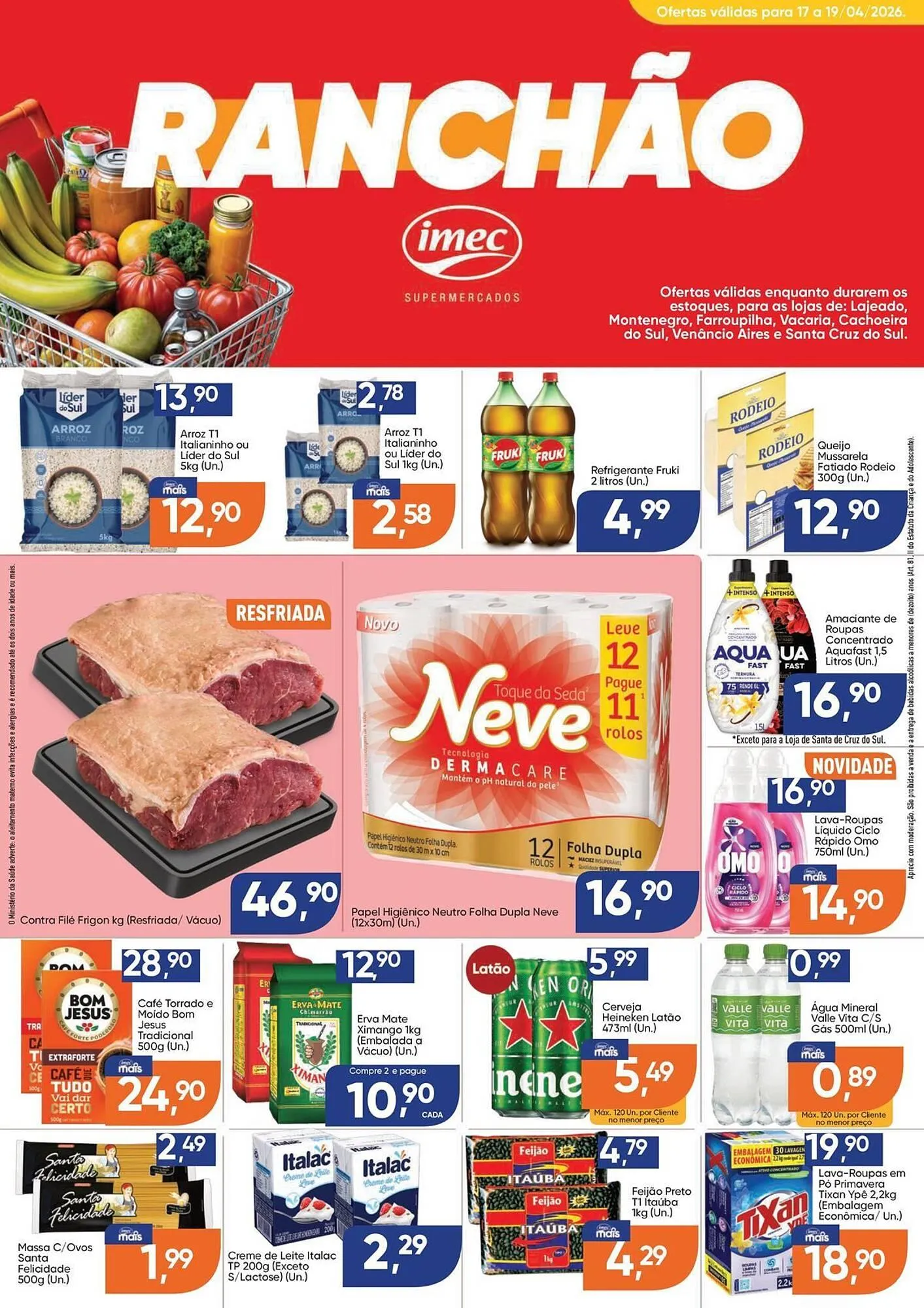 Encarte de Catálogo Imec Supermercados 17 de abril até 19 de abril 2026 - Pagina 1