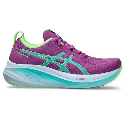 Tênis ASICS GEL-Nimbus 26 Lite-Show - Feminino - Violeta com Verde e Azul