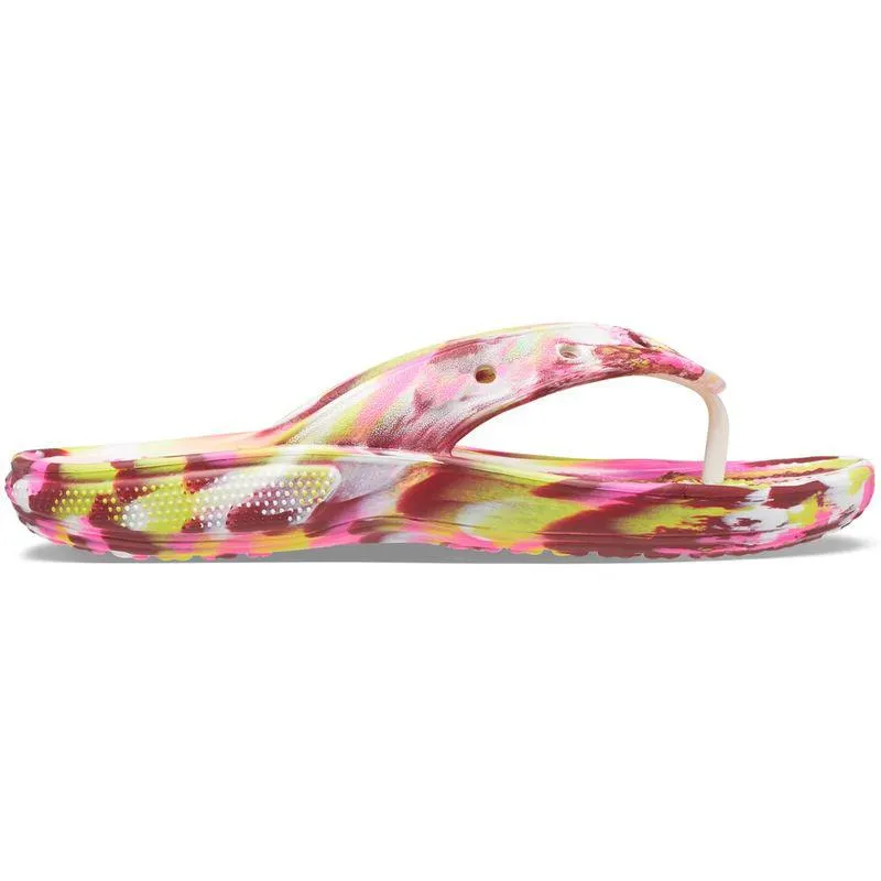 Chinelo Crocs Classic Flip Marbled ELECTRIC PINK/MULTI