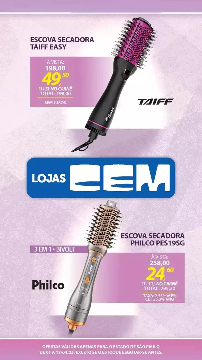 Encarte de Encarte Lojas Cem 3 de abril até 17 de abril 2025 - Pagina 131