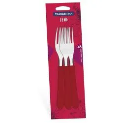 Conjunto Garfo Tramontina Leme 3pcs Vermelho