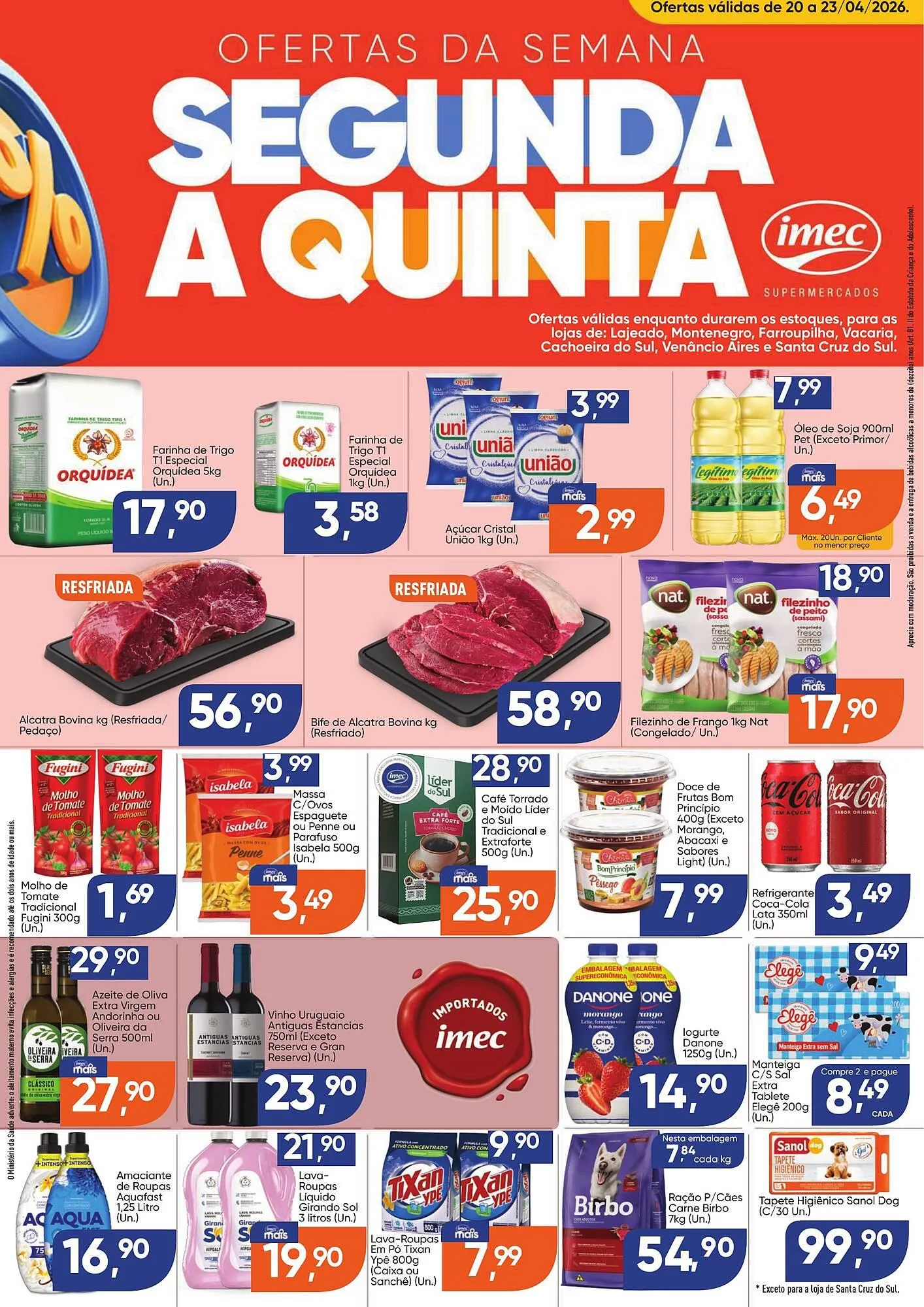Encarte de Catálogo Imec Supermercados 20 de abril até 23 de abril 2026 - Pagina 1