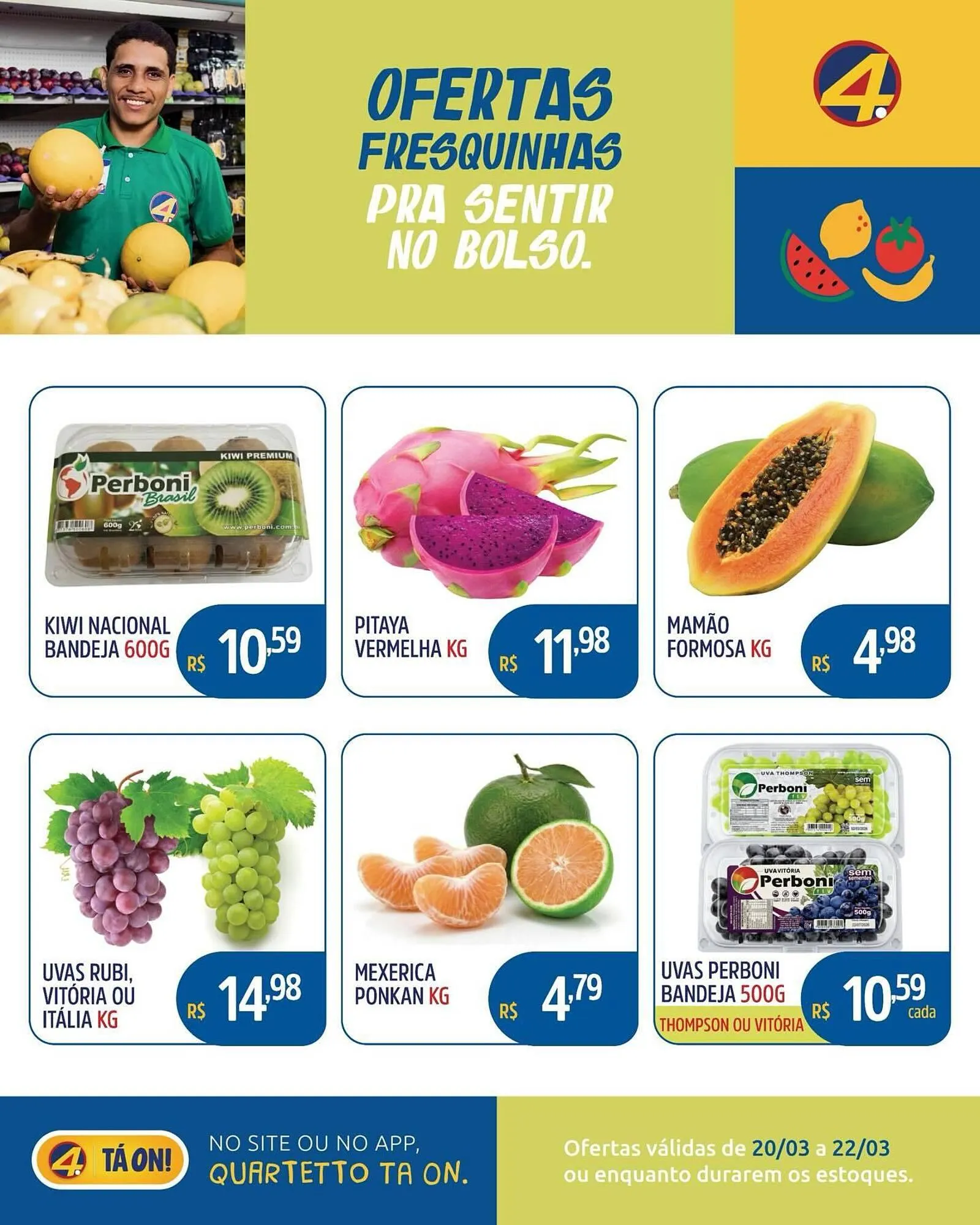 Encarte de Catálogo Quartetto Supermercados 20 de março até 22 de março 2026 - Pagina 1