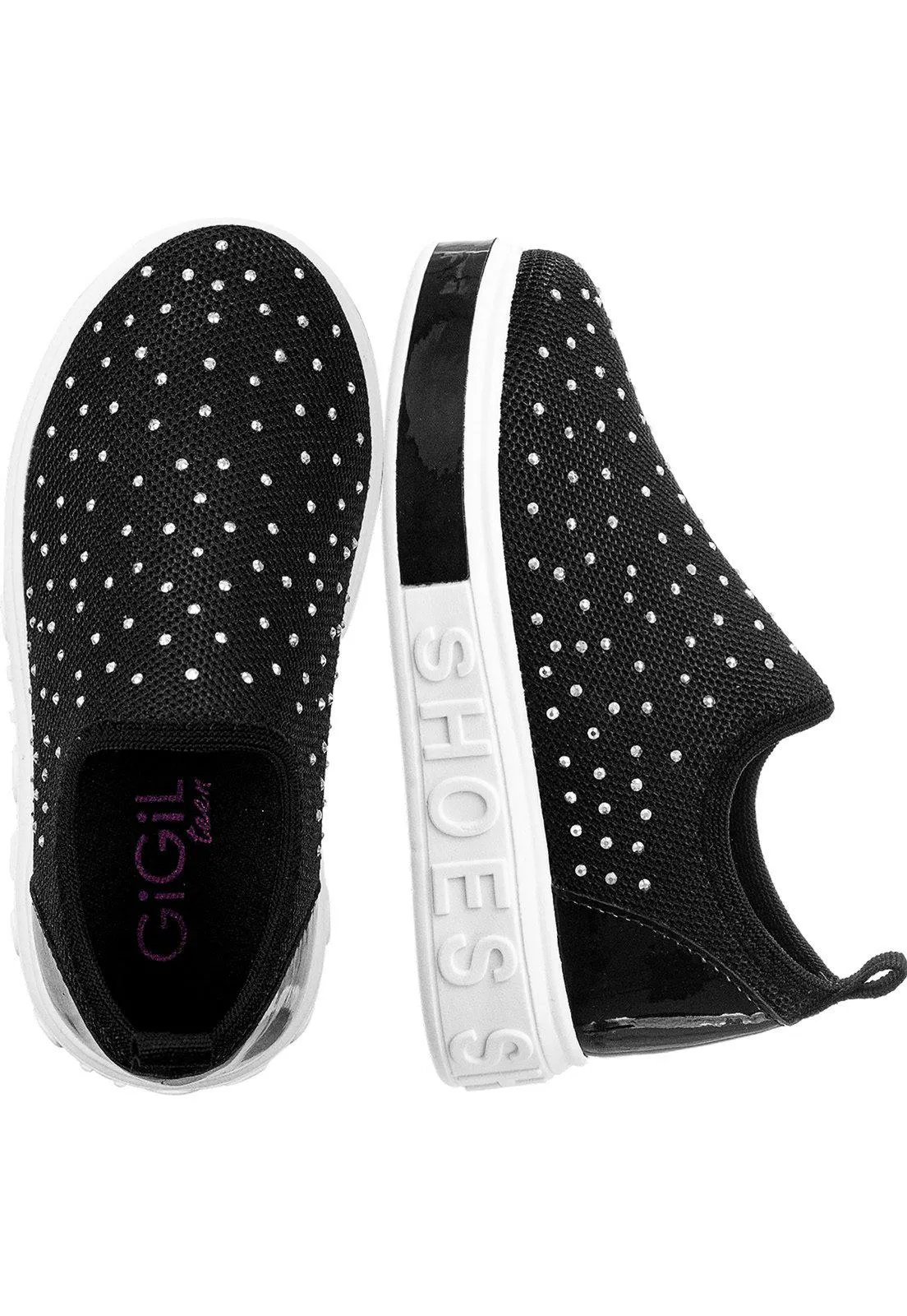 Tênis Infanitl GiGIL Teen Calce Fácil Hotfix Preto