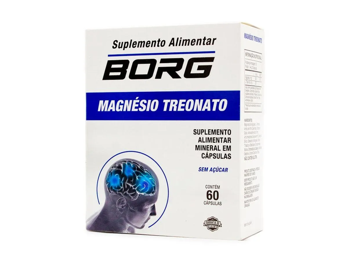 Suplemento Alimentar Borg Magnésio Treonato 60 Cápsulas