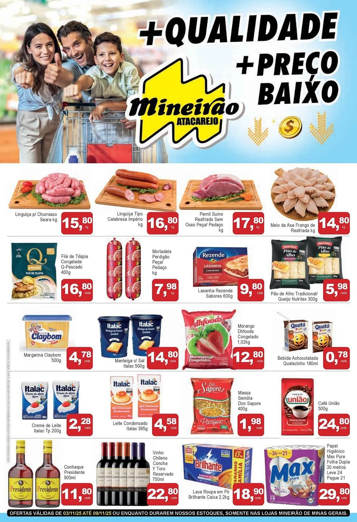 Encarte de Folheto Mineirão Atacarejo 3 de novembro até 9 de novembro 2025 - Pagina 1