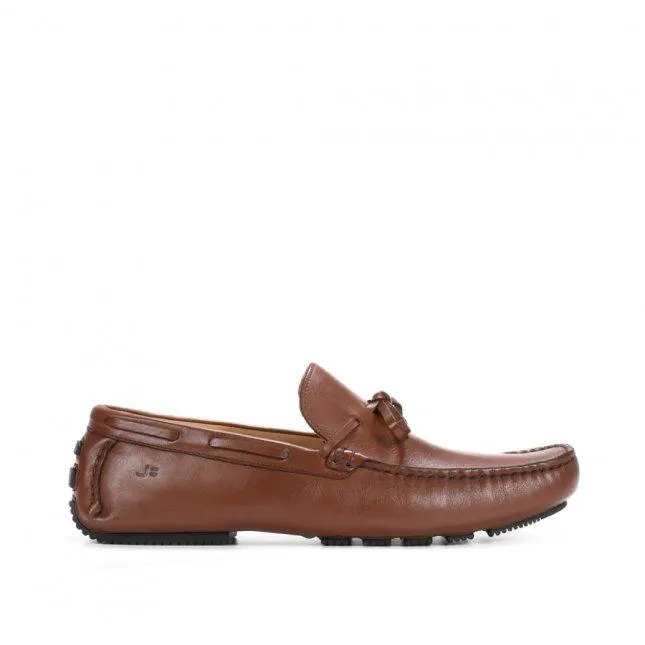 Mocassim Masculino Couro Caramelo Laço