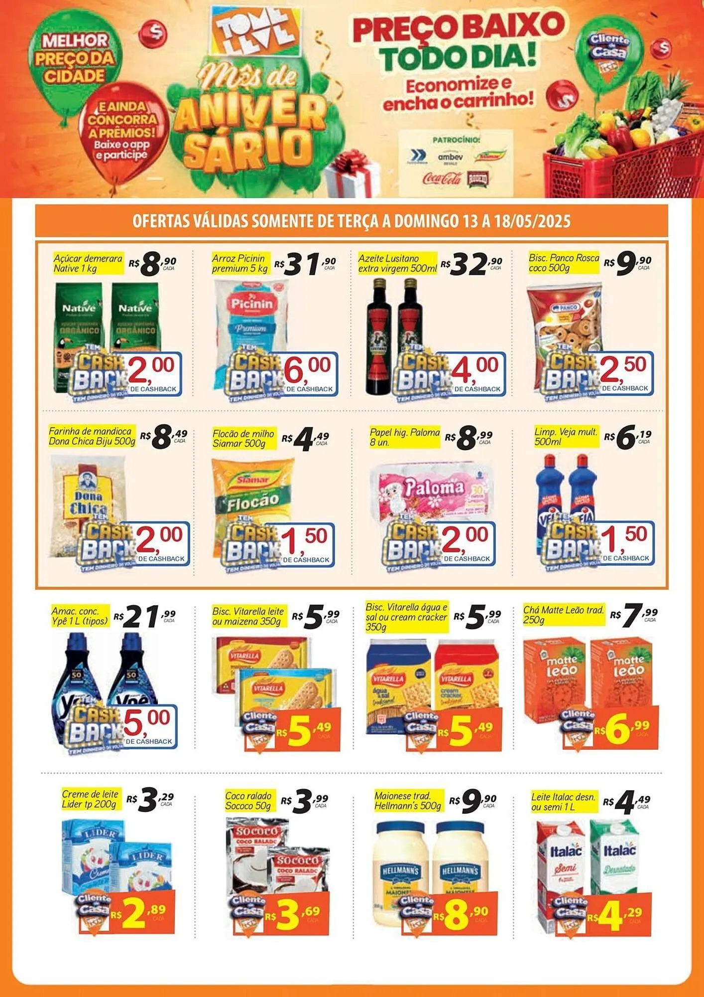 Encarte de Catálogo Tome Leve 14 de maio até 18 de maio 2025 - Pagina 1