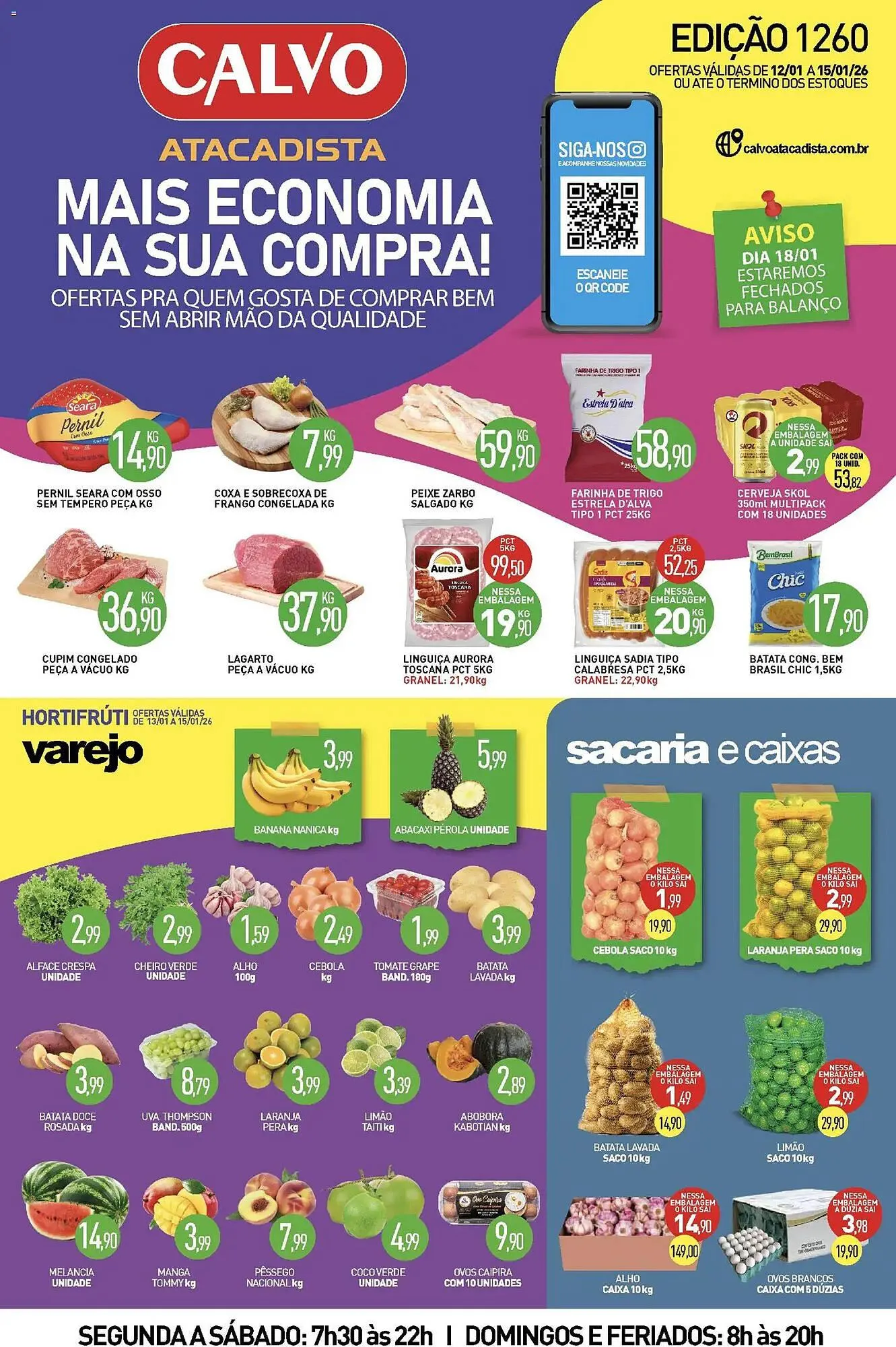 Encarte de Folheto Calvo Atacadista 12 de janeiro até 16 de janeiro 2026 - Pagina 1