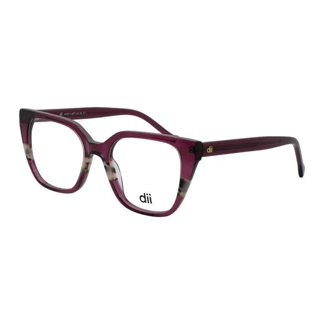Armação de Óculos de Grau Dii Collection, modelo 1 4071, cor Cereja Cristal, tamanho, 51