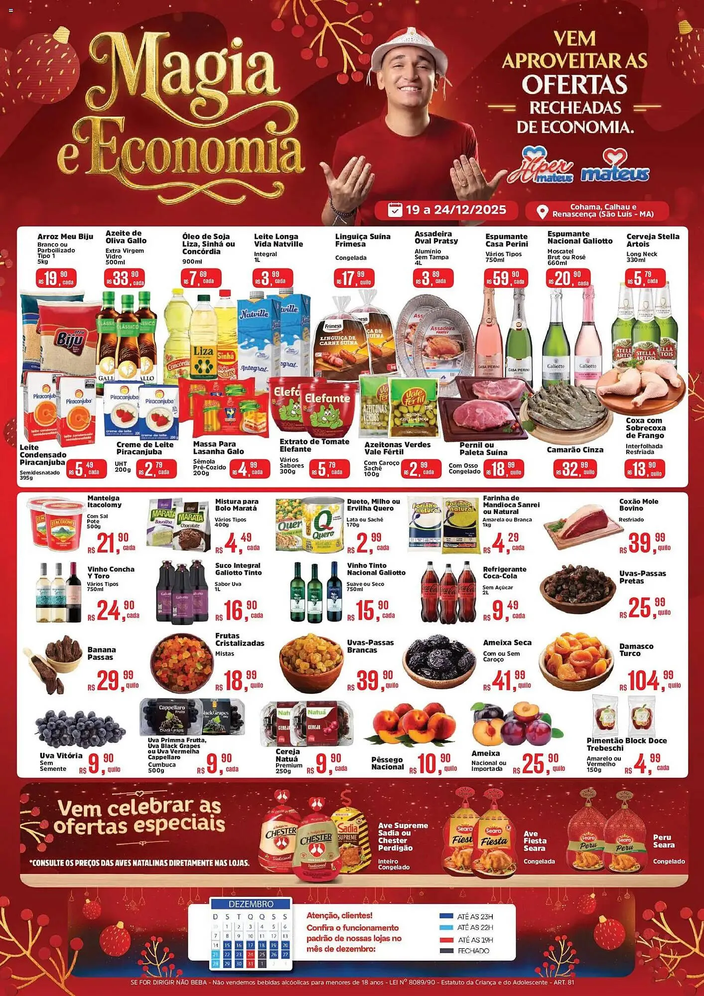 Encarte de Catálogo Supermercados Mateus 19 de dezembro até 24 de dezembro 2025 - Pagina 1