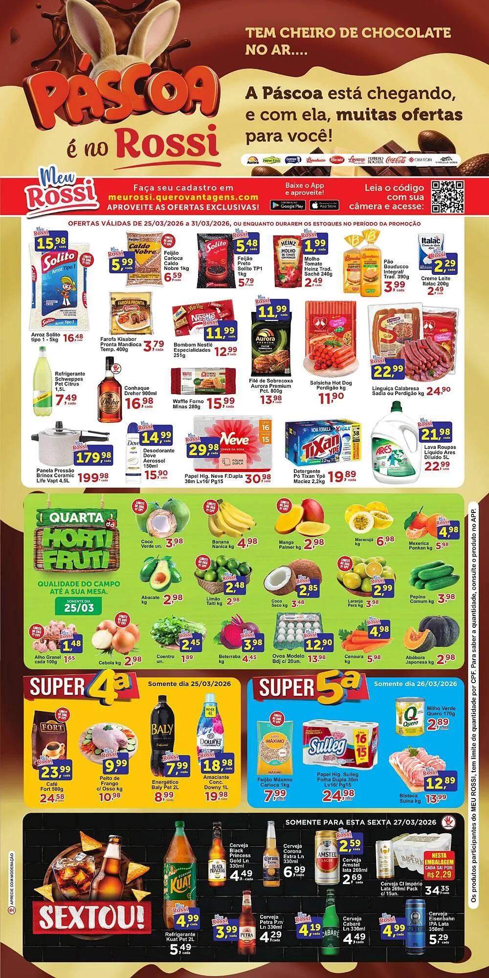 Encarte de Folheto Rossi Supermercado 25 de março até 31 de março 2026 - Pagina 1