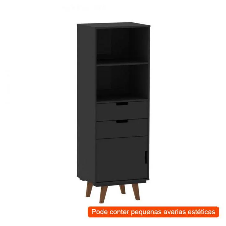 [OUTLET] Estante Paris Preto Acinzentado