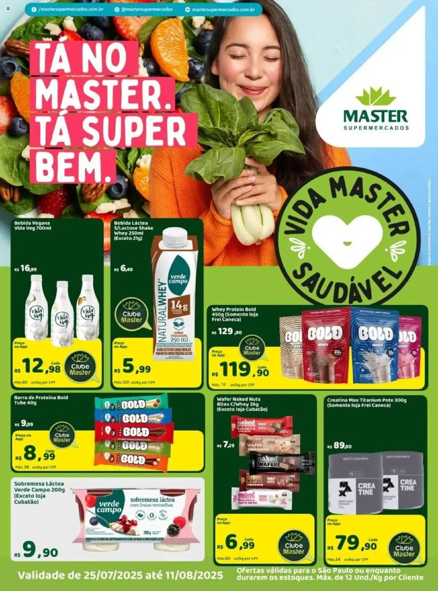 Encarte de Catálogo Master Supermercados 25 de julho até 11 de agosto 2025 - Pagina 1