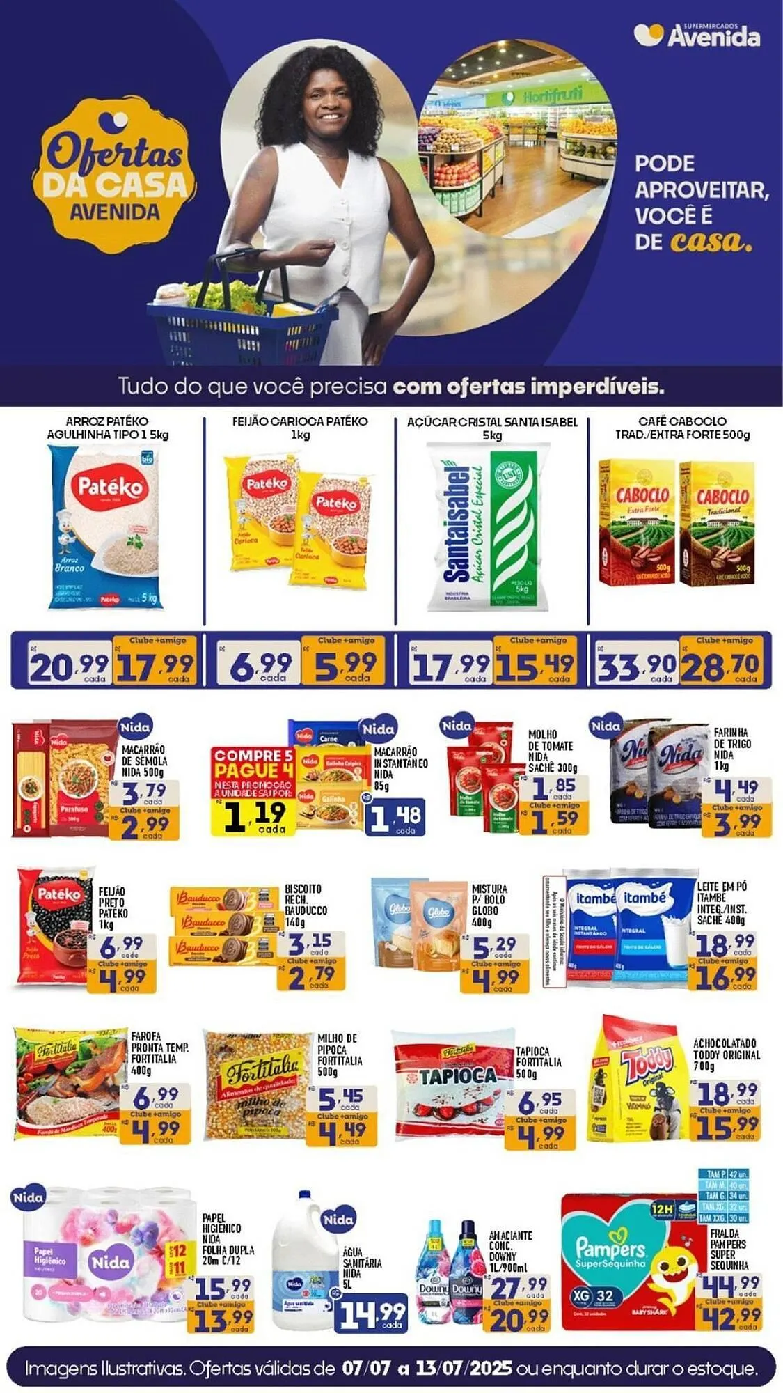 Encarte de Catálogo Supermercados Avenida 7 de julho até 13 de julho 2025 - Pagina 1