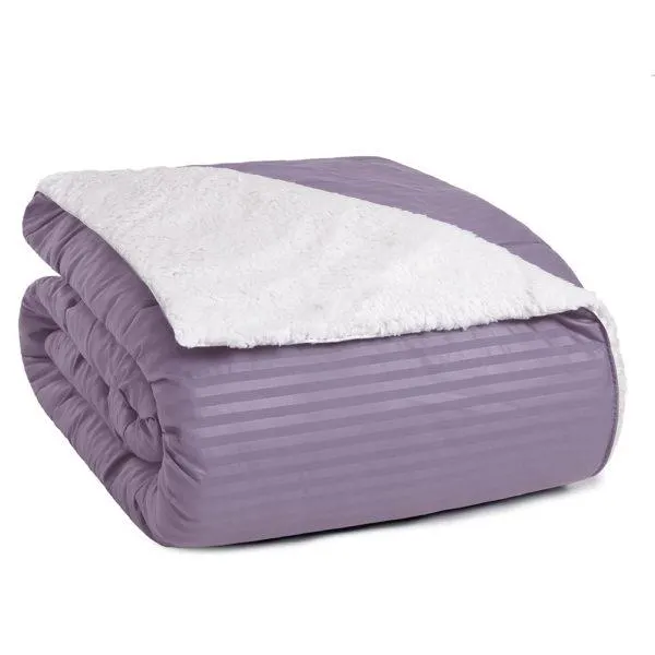 Coberdrom Sherpa Queen Stripes Amethyst Purple Vestcasa