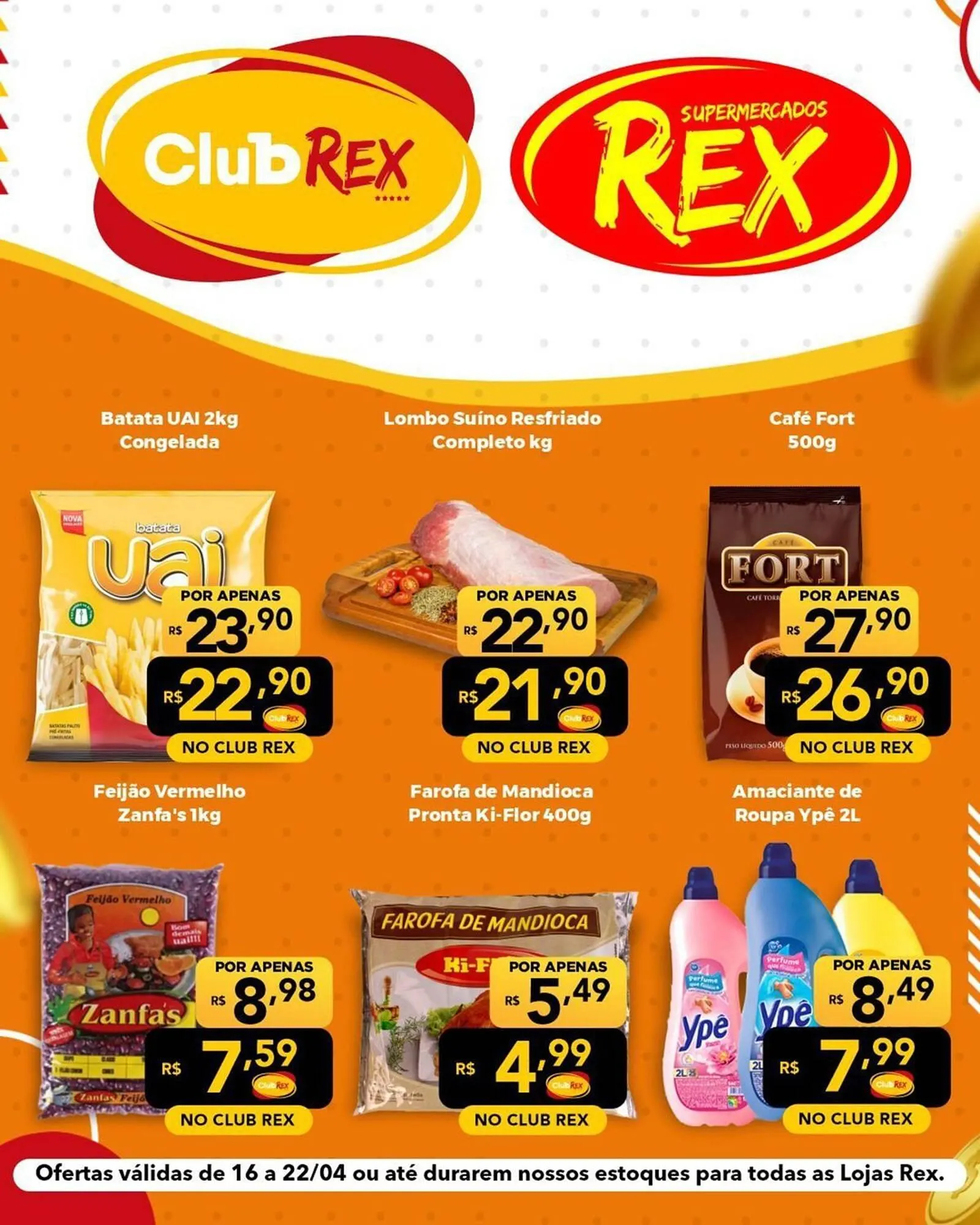 Encarte de Catálogo Supermercados Rex 16 de abril até 22 de abril 2026 - Pagina 1