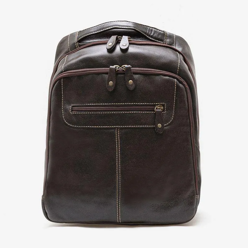Mochila Em Couro Café