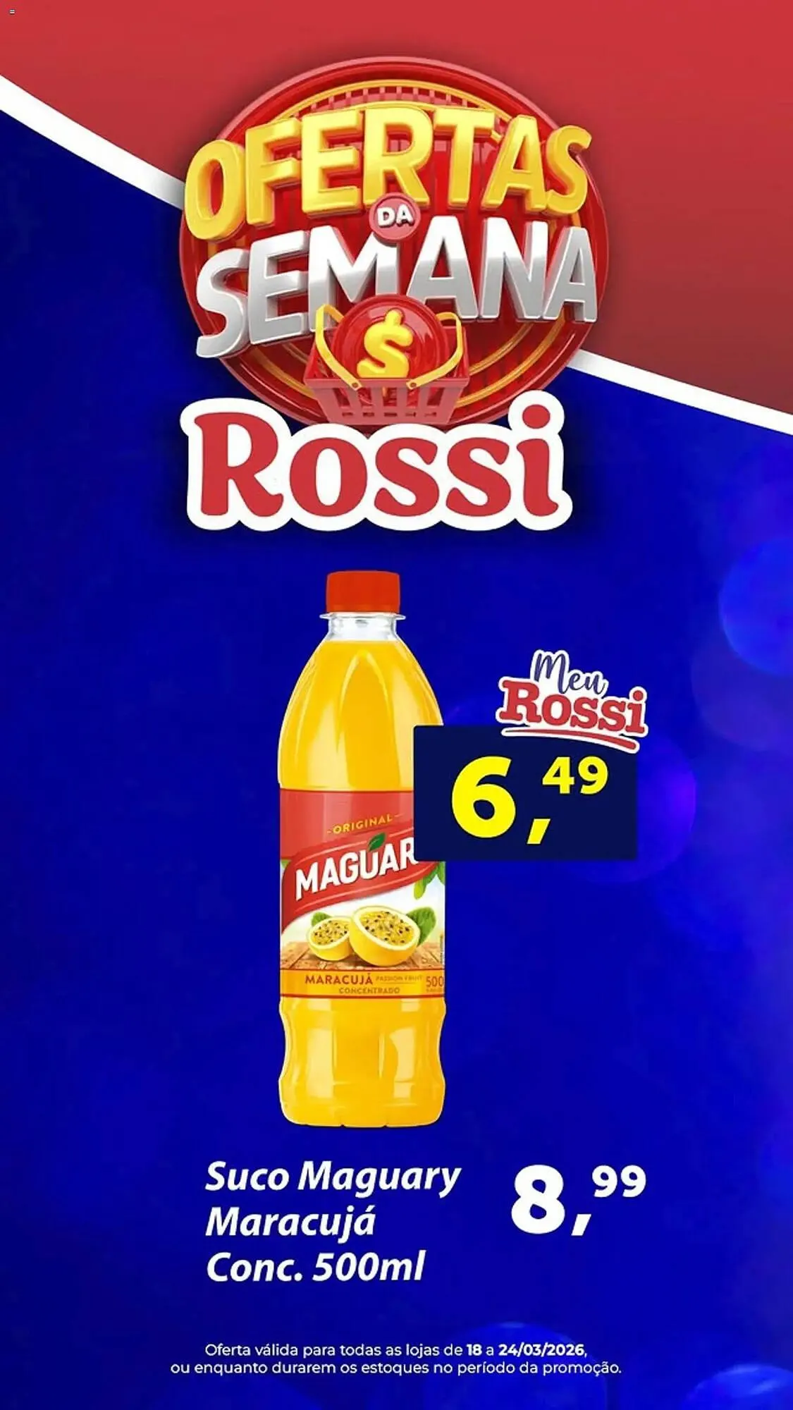 Encarte de Folheto Rossi Supermercado 18 de março até 24 de março 2026 - Pagina 1
